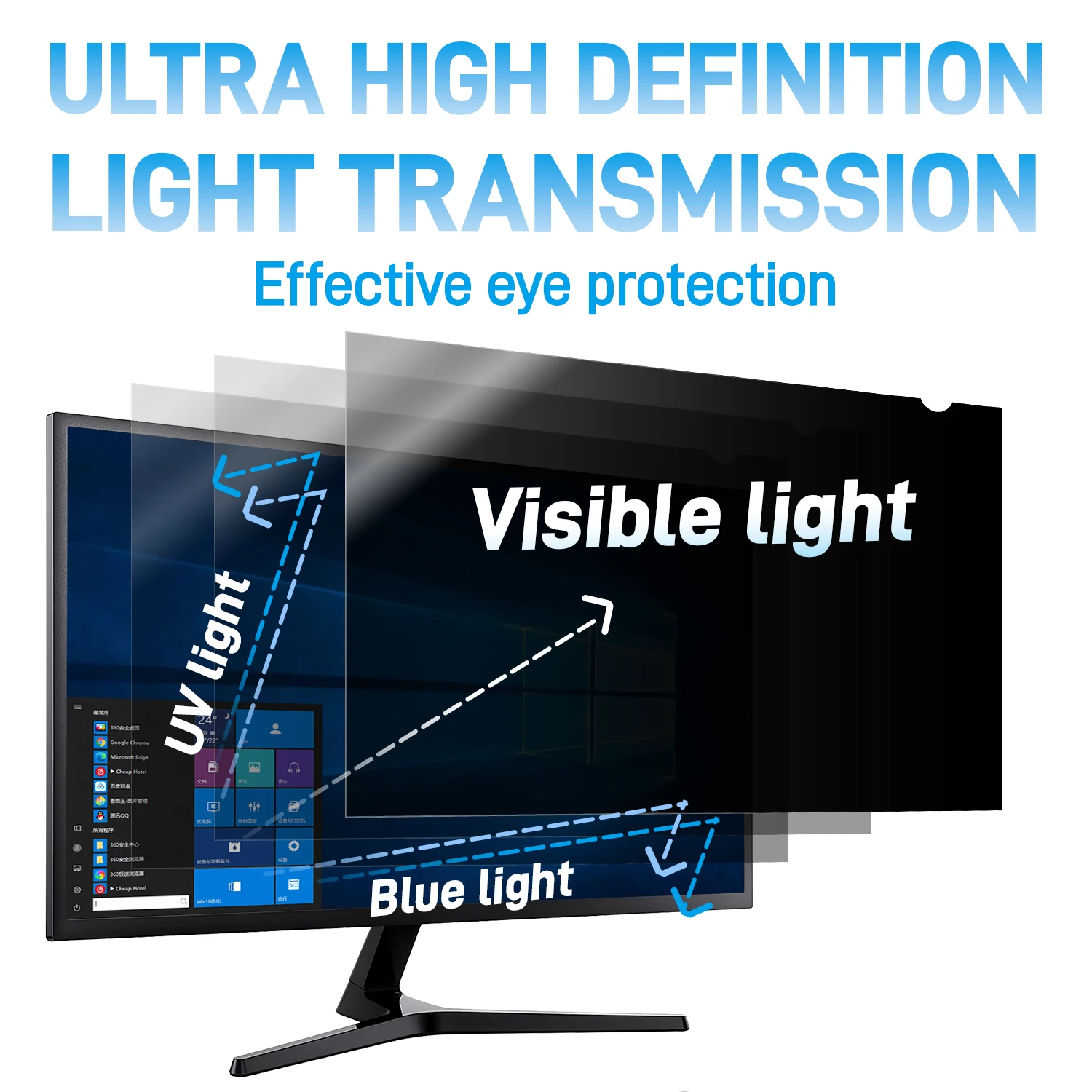 For Widescreen PC 27 Inch Monitor Filter 27'' Inch Computer Privacy Screen Filter 16:9 Anti-spy-peep-glare Eye Scratch Protecto