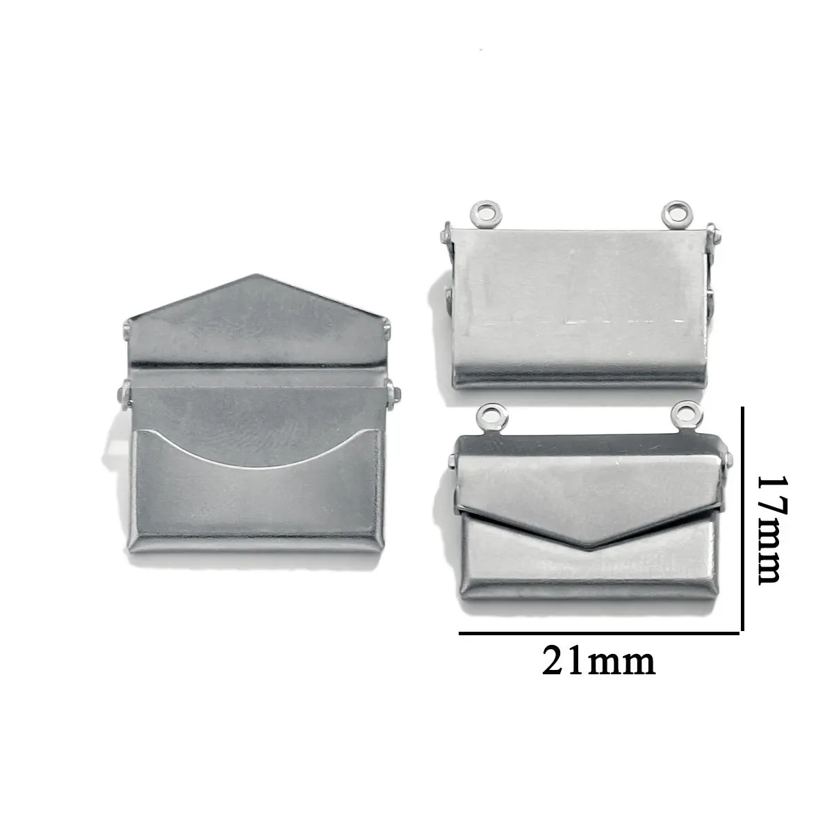 Stainless Steel Rectangular Phase Box Pendant Retro Envelope Pendant DIY Creative Necklace Accessories 7