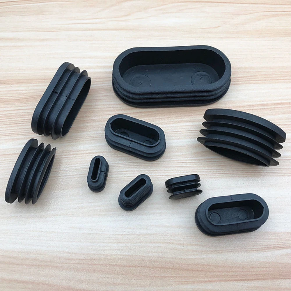 Oval Oblong Plastic Tubes End Caps Bungs Blanking Plugs Pipe Inserts Table Feet Chair Dust Cover Furniture Accessories 2/4/10pcs,pipe end cap,silicone rubber caps,rubber caps,silicone rubber plugs,floor protector caps