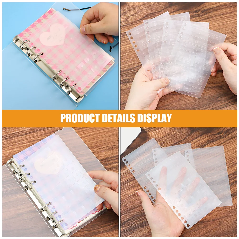 5Pcs Index Tabs Self Adhesive Bookmark Sticky Tabs For Pages Transparent Hole Stickers Pvc Notebook Dividers File
