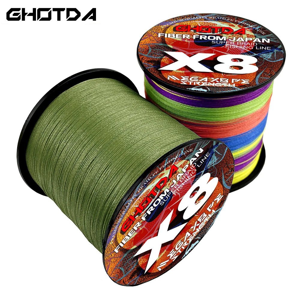 Ghotda  Fishing Line 8 Strand 1000M 500M Super Strong Pe Bradied Line Fishing Tackle Outdoor Pesca Accessories Pro