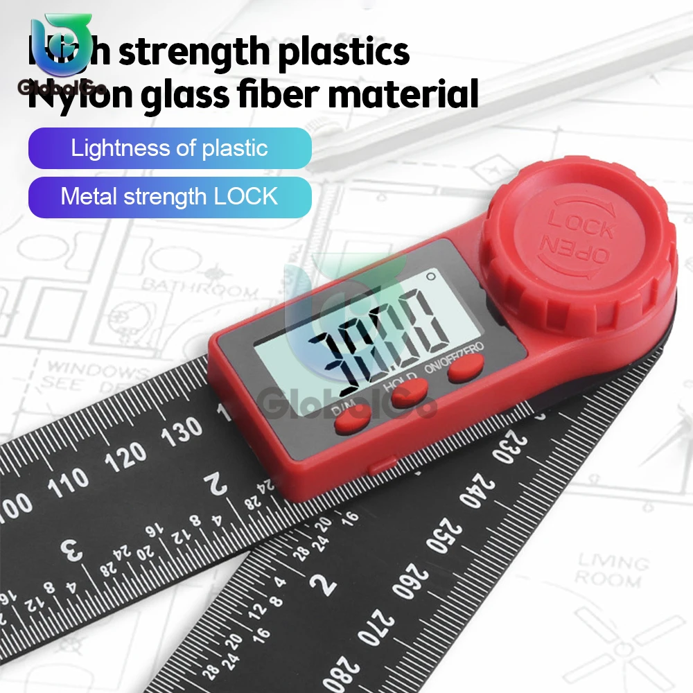 2-in-1 Digital Angle Meter Inclinometer Digital Angle Ruler Electronic Goniometer Protractor Angle Finder Wood Measuring Tool 2