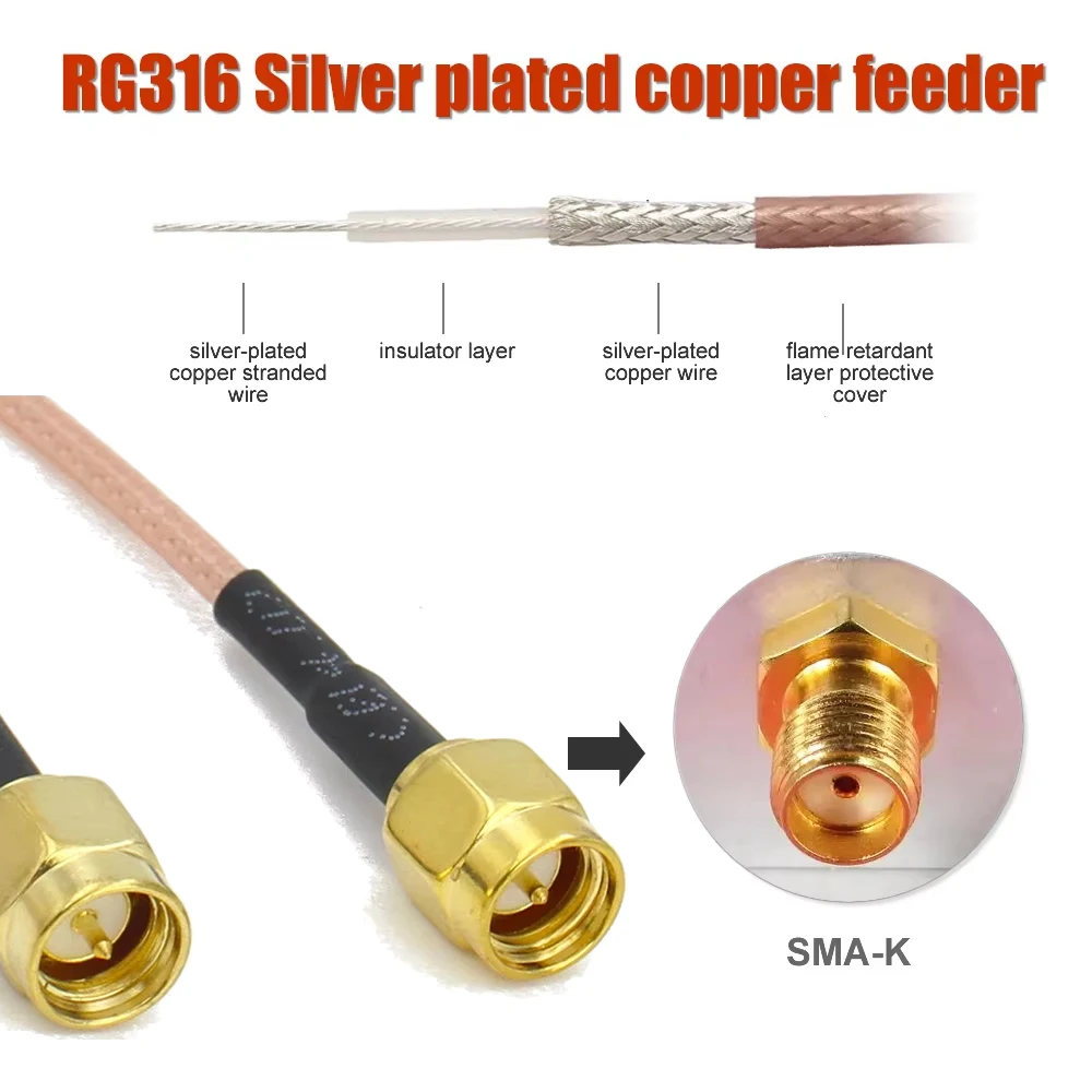 SMA to SMA Cable Male to Male Connector Antenna extension jumper RF cable Pigtail Adapter Cable RG316 For WIFI 3G 4G GSM Antenna sma f antenna replacement