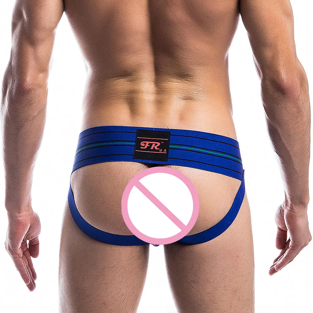 3 Inch Waistband Men's Athletic Supporter Jockstrap Sexy Strip Footballer Lace Up Gay Penis String Open Underwear LGBT Clubwear