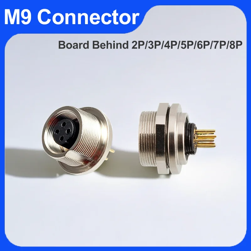 

5/10/100 Sets M9 Board Behind Aviation Plug Socket Connector 2/3/4/5/6/7/8 Pins Waterproof Crimping Welding Plate Front Metal