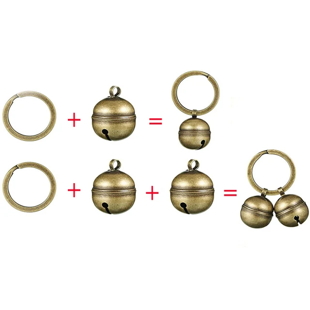 Cat Dog Collar Bells Brass Bells For Collar Dog Charm Bells Pet Pendant with Key Rings For Collars Necklace Pet Accessories 5