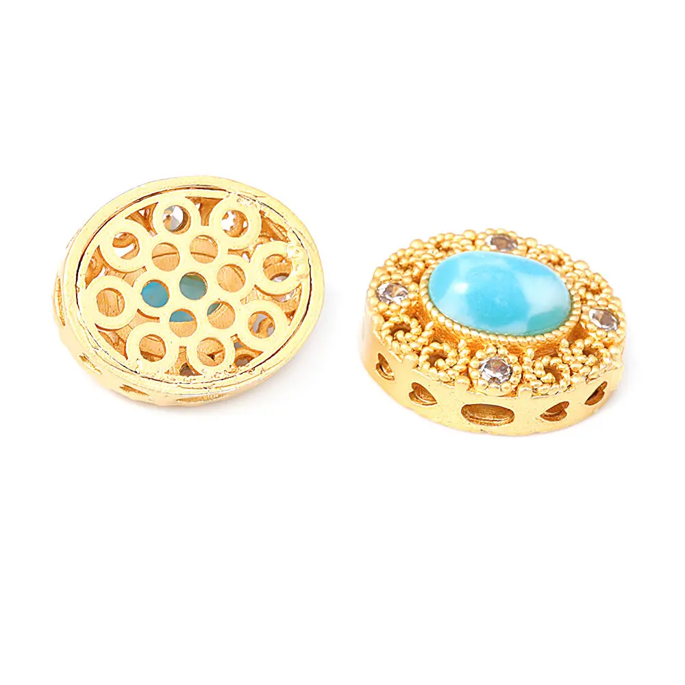 Pulseras de Cuentas Nepalesas Vintage Estilo 5PCS Brasso Dorado Mate Accesorios DIY para Hacer Joyería - details 31