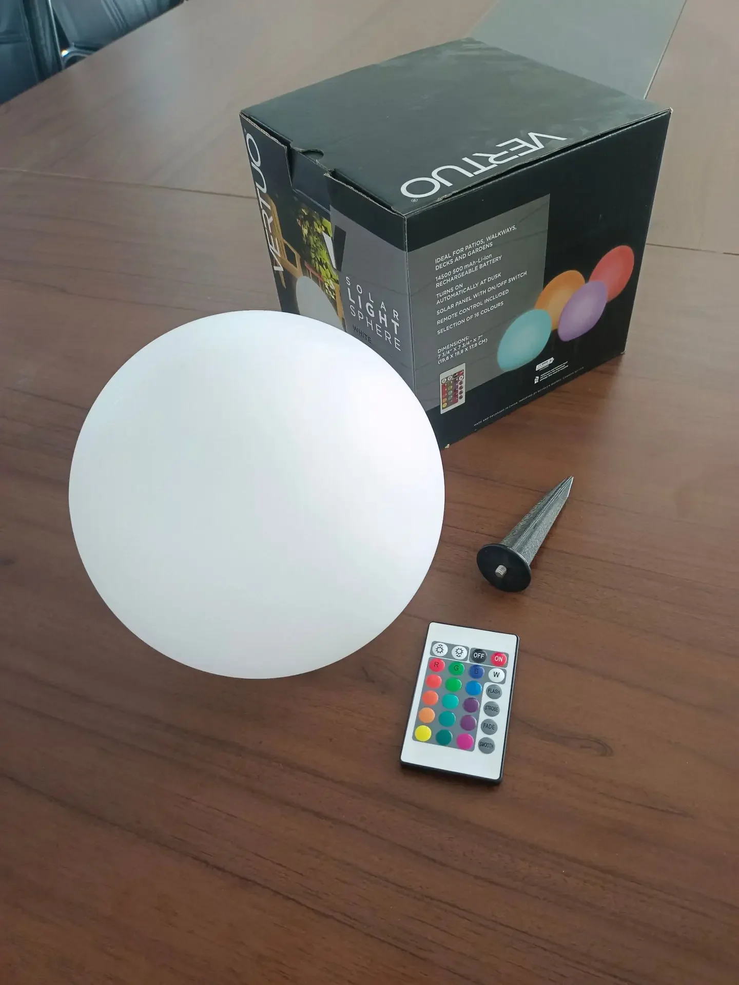 Outdoor Solar LED Remote Control Garden Ball Light Lamp 6