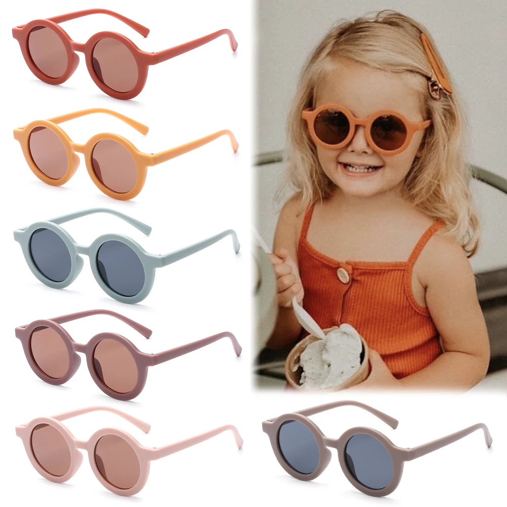 Kinder süße Candy Farbe Sonnenbrille Jungen Mädchen Retro Runde Rahmen Sonnenbrille UV 400 wilden britischen Stil Kinder Brillen_voghion.com