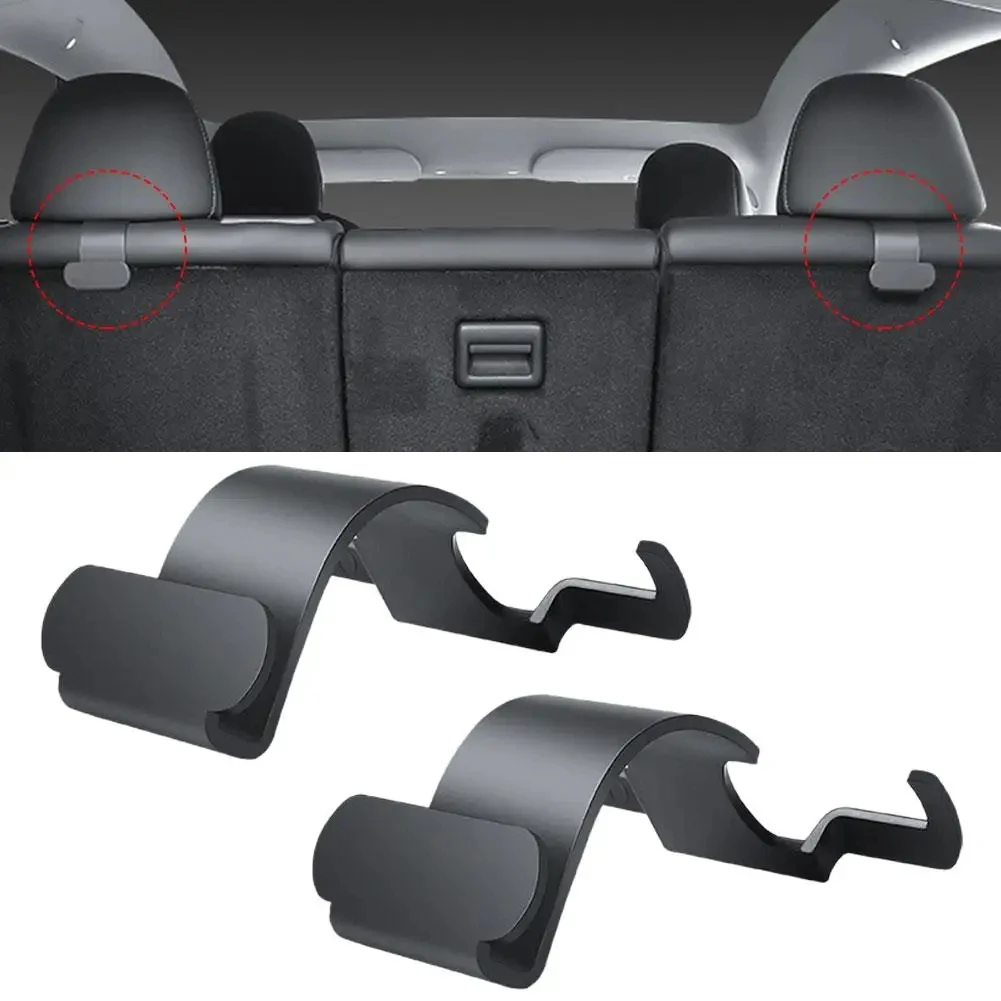 Rear Headrest Hook for Tesla Model Y Juniper Organizer Center Console Head Rest Storage Accessories Umbrella Trunk Hanger 2pcs