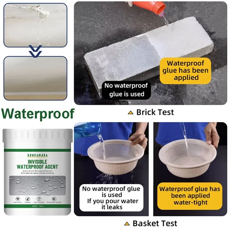 Waterproof Agent Sealing Coating 300/500g waterproof sealant With Brush Leak-Free Glue Adhesive Strong Sealant Toilet Home Repair Tools