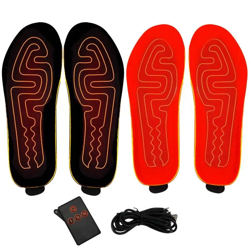 

Electric Heated Insoles USB Rechargeable Adjustable Temperature Heated Shoes Soles Winter Foot Warmers for Men Women with Remote