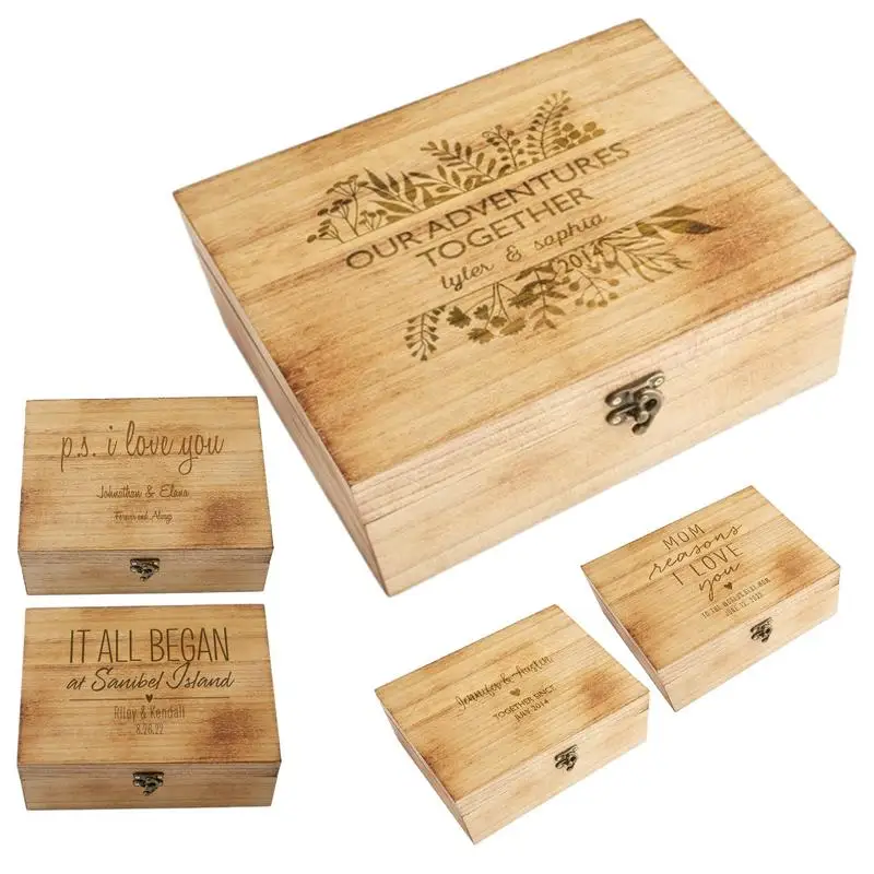 

Memories Wooden Travel Memory Souvenir Box for Couples A Multi-Purpose Keepsake Storage Case for Cherished Adventure Tickets