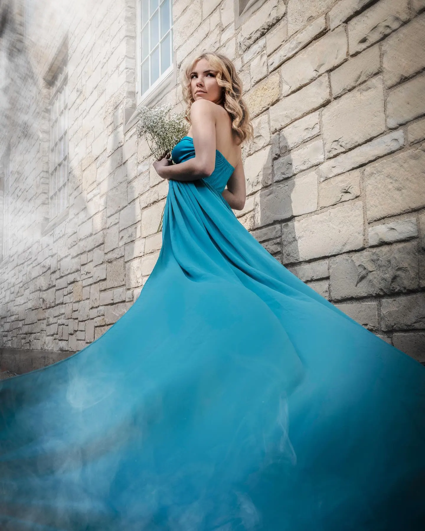 

Chiffon Long Train Maternity Photography Props Outfit Slit Front Stretchy Off-the-shoulder Pregnancy Photo Shoot Long Dress