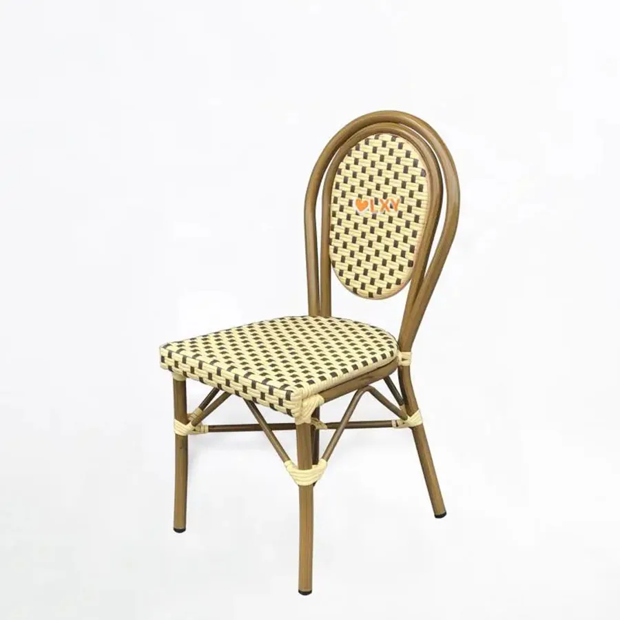 French Dining Chair Rattan Stool Balcony Outdoor Coffee Shop Leisure Chair Country Retro Single Cadeira Replica Furniture GY50DC