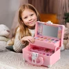 Children Makeup Kit Toy Secure Non-Toxic Washable Makeup Set Little Girls Pretend Play Princess Makeup Toys Kit Birthday Gifts 2