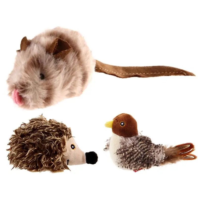 

Cat Mice Hedgehog Bird Interactive Toy Chirping Birds Interactive Cat Kicker Toys Soft Plush for Kitten Pet Toys Supplies