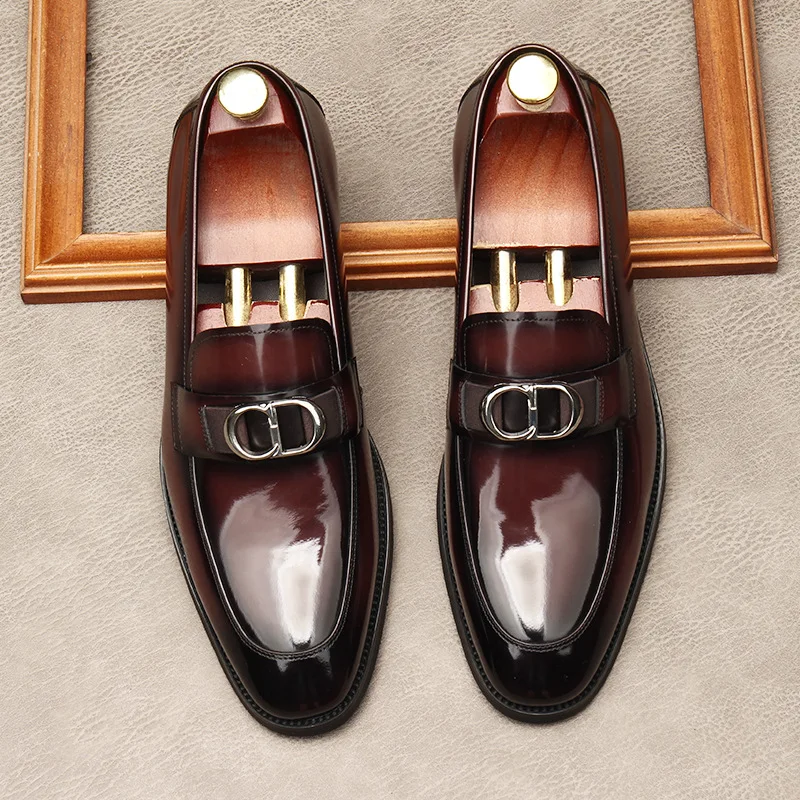 Men's shoes overshoes lacquered leather work wear formal wear high-end wedding shoes large style