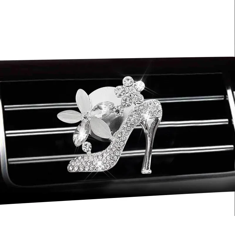 Car Decoration Accessories Car Air Conditioner Vent Perfume Clip Air Freshener Auto Interior Bling Diamond Crown Decoration Car Aroma Diffuser Accessories