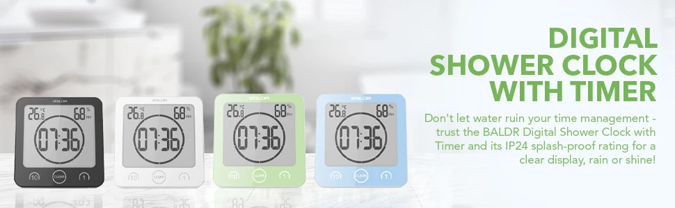Description Picture 6 of itemBALDR LCD Digital Waterproof Bathroom Wall Clock Shower Clocks Timer Temperature Humidity Kitchen Wash Room Timers