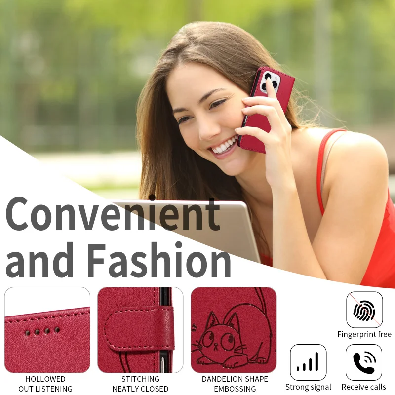 Magnetic Wallet Flip Case with Stand Support - Universal Phone Cover