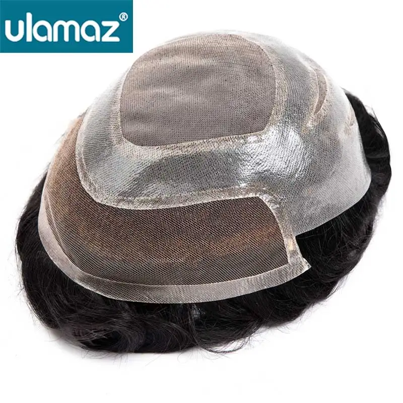 

Mono Male Hair Prosthesis Swiss Lace Hair Unit For Men Microskin Hair Men Toupee 7*9/8*10 Wig Man Human Hair 100% Natural Wig