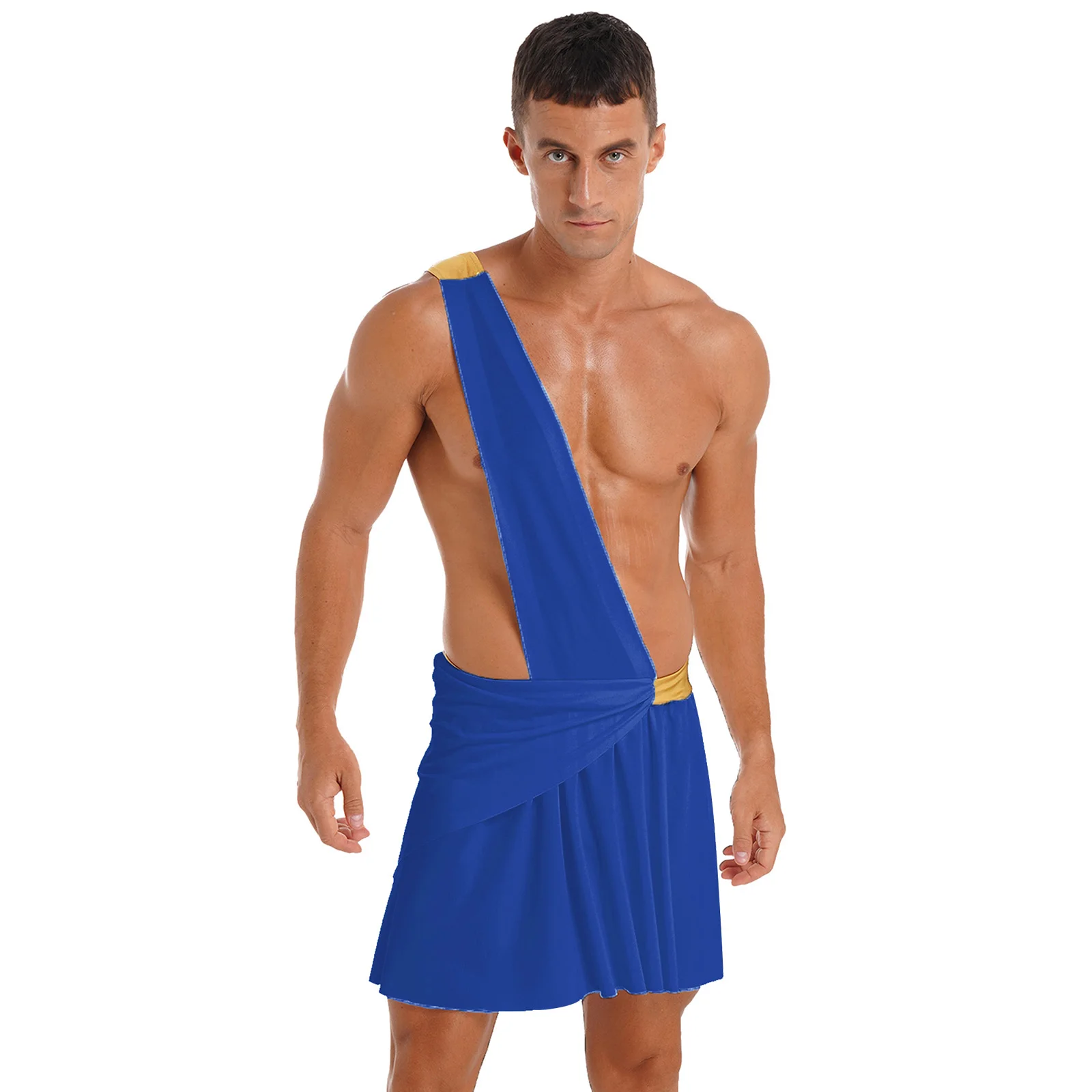 Toge masculine bleu roi à drapé long