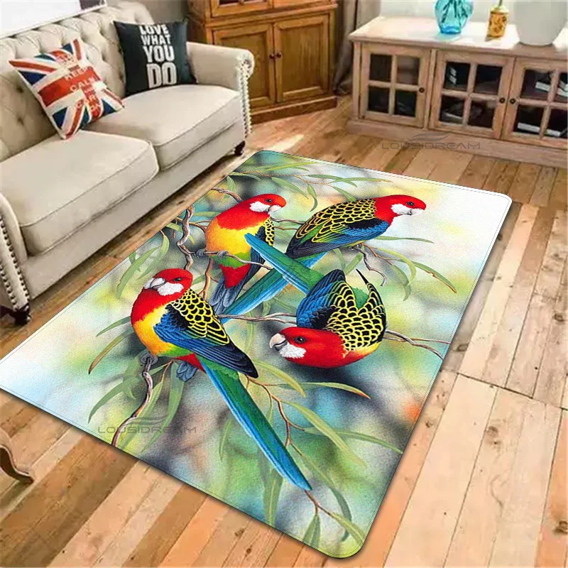 

Parakeet Sparrow Bird Patterns Decorative Carpet Children's Bedroom Floor Pad Can Customize Rug Living Room Cushion Door Pad