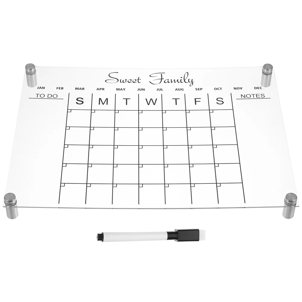 

Transparent Writing Board Desk Dry Erase Acrylic Calendar for Supplies