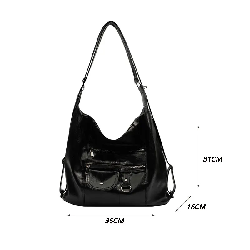 Женская сумка, модные сумки через плечо из искусственной кожи, рюкзак с защитой от кражи, вместительные сумки для девушек, практичные дизайнерские дамские сумки