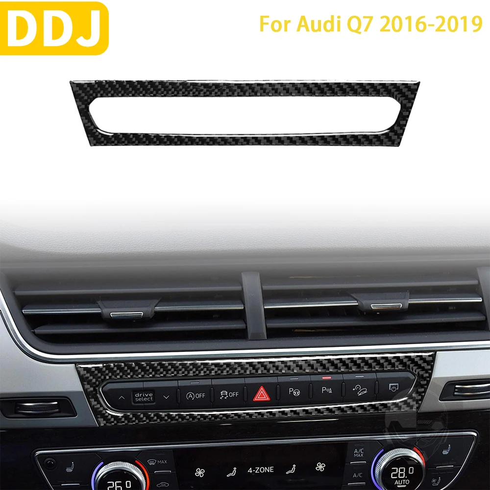 

For Audi Q7 2016 2017 2018 2019 Accessories Carbon Fiber Car Interior Central Control Panel Trim Sticker Decoration