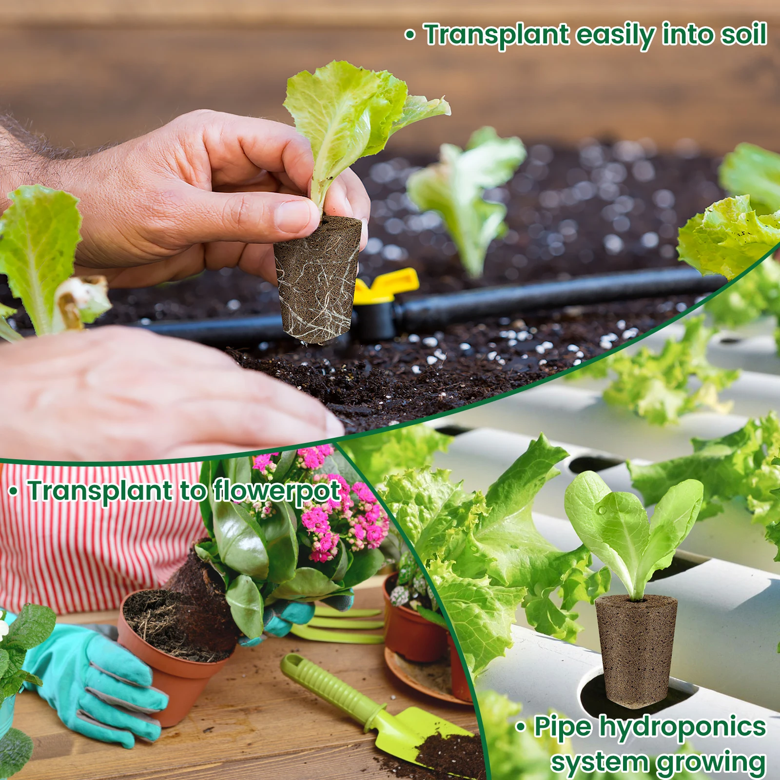 Garden Seed Nursery Sponge Soilless Cultivation Hydroponic Growth Sponge Indoor Garden Plant System Seedling Starter 50/100pcs hydroponic grow media cubes