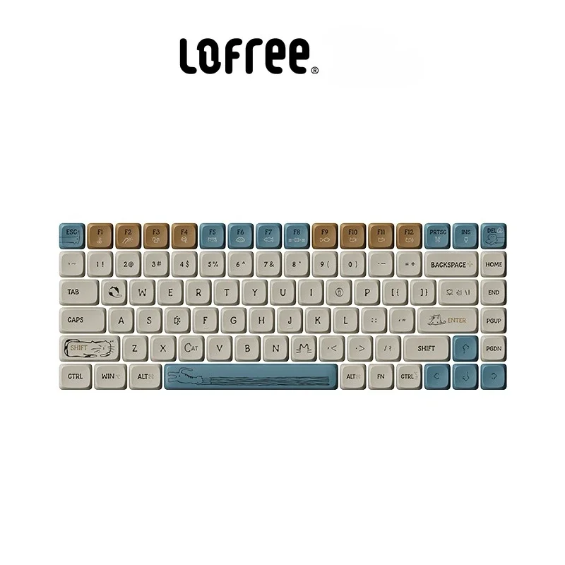 LofreeFlow lite 100　+　ロープロファイルキーキャップ Retro-Flow Series英語配列キーキャップ – Lofree Japan