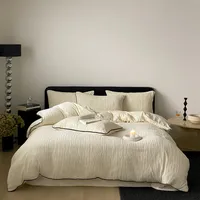 Ensemble de quatre pièces en polaire sculptée simple et épaisse, lumière chaude, luxe, drap de lit en molleton de lait, housse de couette, literie d'automne et d'hiver 6