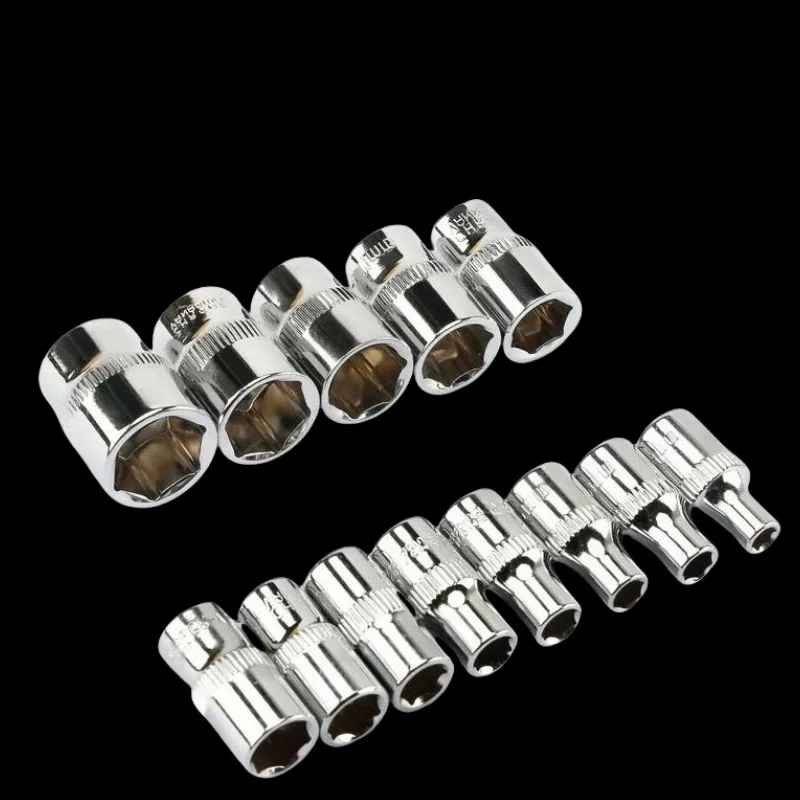 1-Piece 1/4 Drive Inch 4 4.5 5 5.5 6 7 8 9 10 11 12 13 14mm Ratchet Wrench Socket Head Sleeve Double End Hand Tools