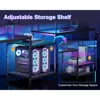 98 Inch 2 Person Gaming Desk with Storage Shelves- Long Double Home Office Computer Desks with USB Charging Port & LED Lights 6