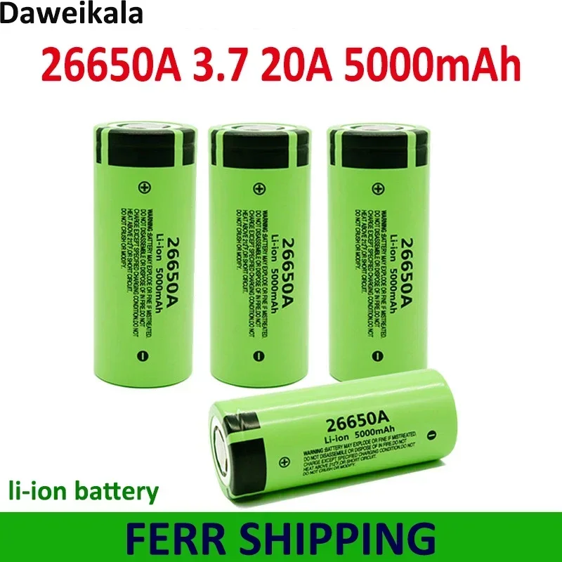 Neue 26650A 3,7 V5000Mah Batterie Hohe Kapazitasse 26650 20A Batterie Di Potenza Lithium-Ionen Akku Fur Spielzeug Taschenlampe Werkzeug