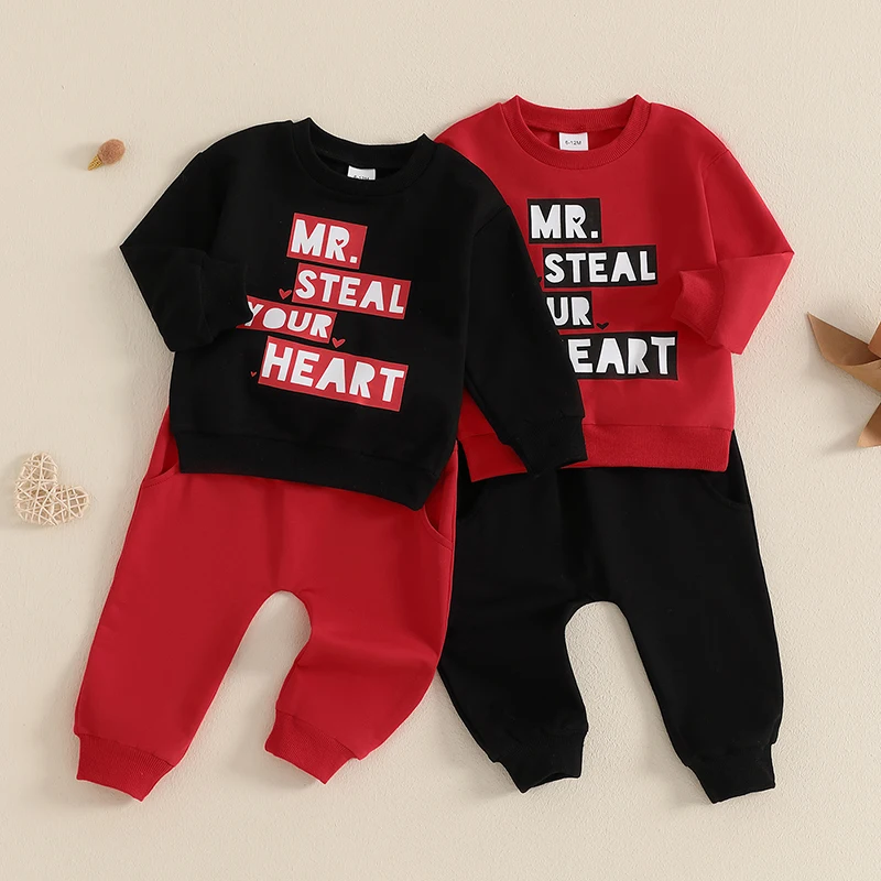 Baby Boys Valentine’s Sweatshirt Set 1