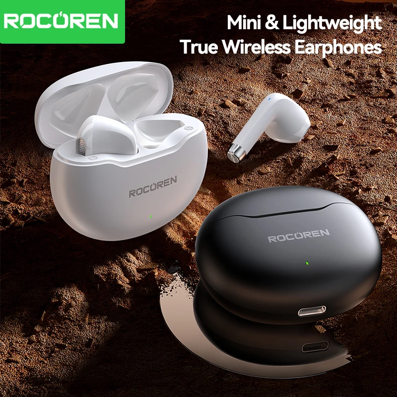 Rocoren Mini Wireless Bluetooth Earphones with Touch Control and Sports Design
