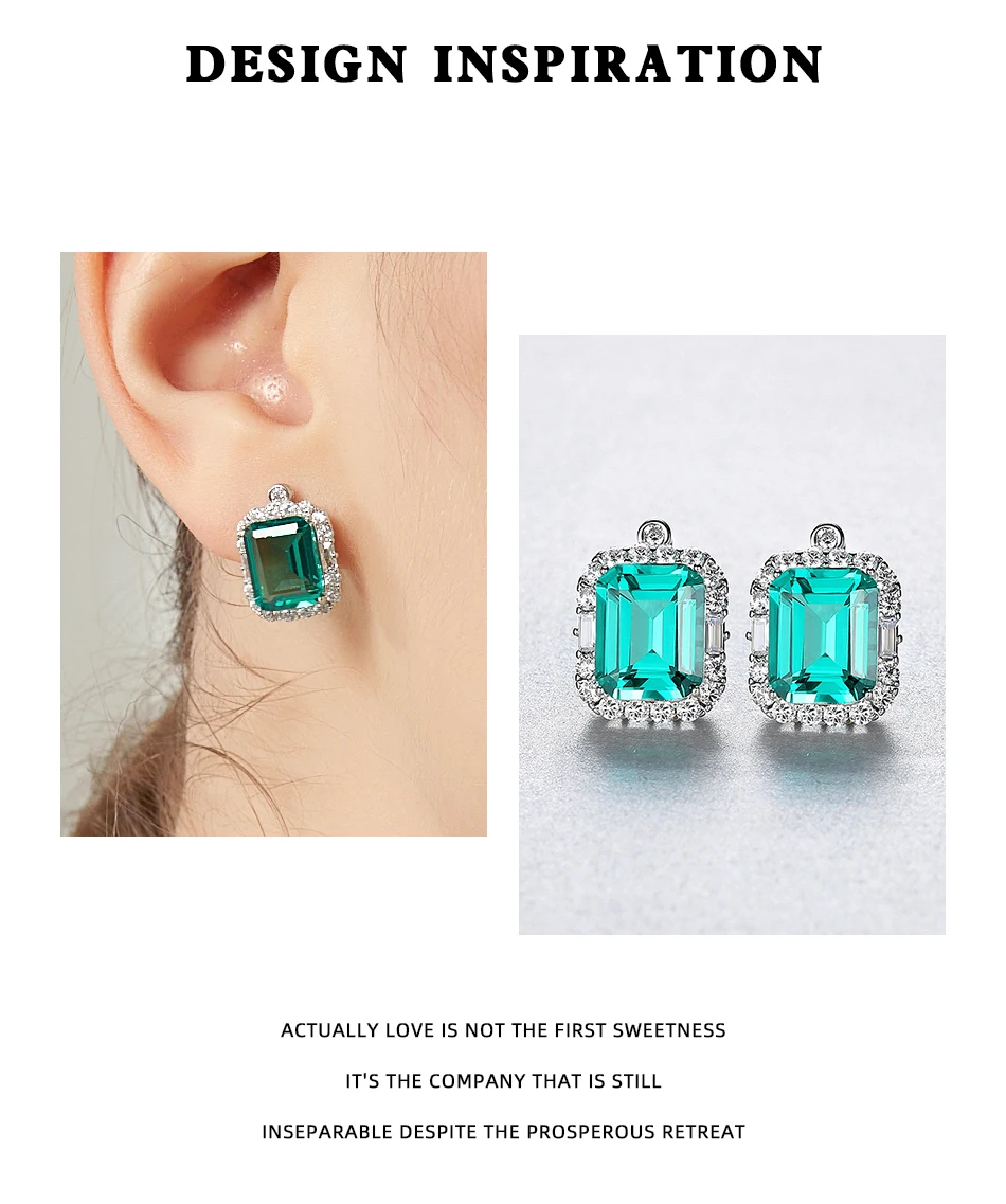 Orecchini a bottone in argento sterling per donna Fine Square Topaz Gemstone Wedding Bridal Christmas s_voghion.com