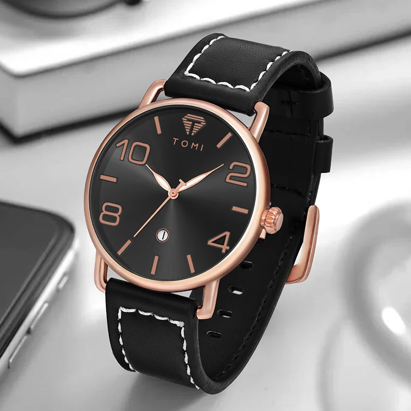 TOMI High Quality Luxury Design Men's and Women's Quartz Watch Minimalist Fashion Calendar Quartz Casual Watch 2