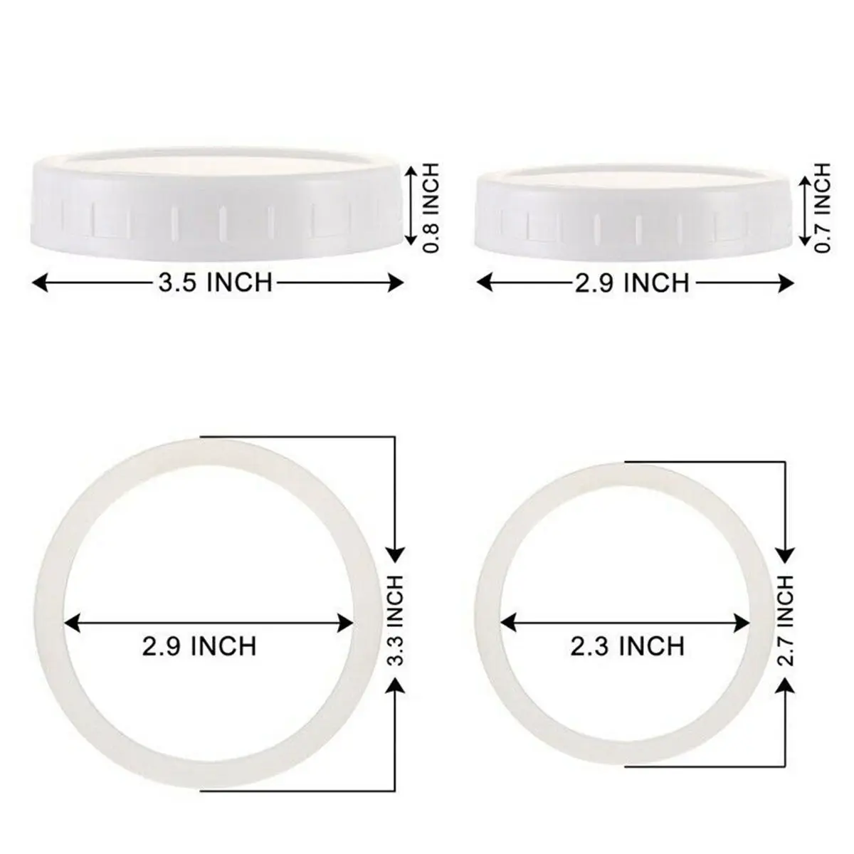 Storage Bottle Caps 1/10Pcs Plastic 70/86mm Storage Cap Ribbed Lids Regular Mouth Screw Caps Mason Jars Canning Storage Bottle Caps Kitchen Tool
