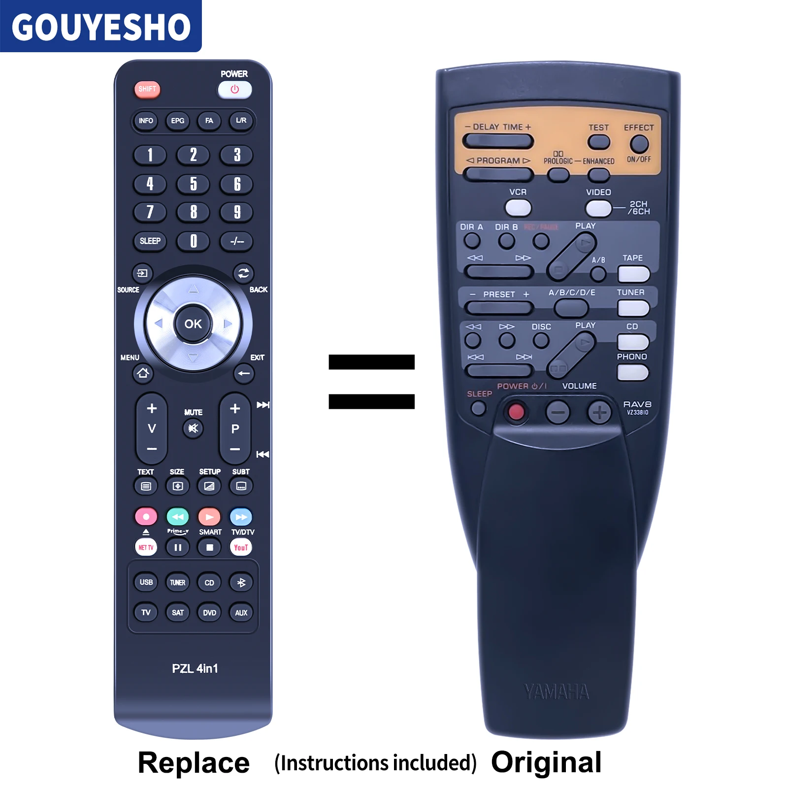 Nuovo Telecomando Per Yamaha Rav8 Rav9 Vz33820 Rx-V493Rds Rx-V393Rds Dsp-A492