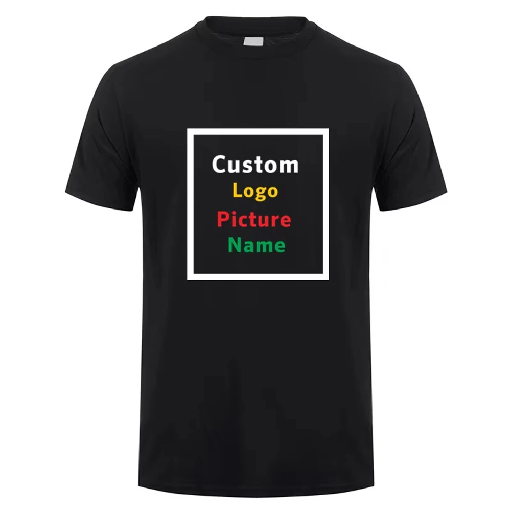 Custom T Shirt DIY Your Design Logo Text T-shirts Personalized Customized Printed Men's Gift Polyester Fabric Short Sleeve Tops