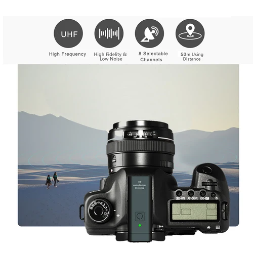 무선 핸드 헬드 마이크 인터뷰 스튜디오 녹음 장비, 휴대폰 DSLR 카메라 라이브 레코딩용 164 피트 범위 4