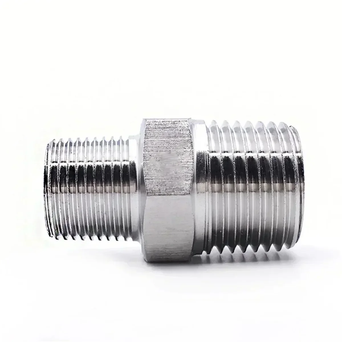 High Pressure 1/8" 1/4" 3/8" 1/2"-2" BSP NPT Male Equal Reducer Hex Nipple 304 Stainless Steel Connector Water Gas Propane pipe fitting water pipe fitting hose pipe fitting