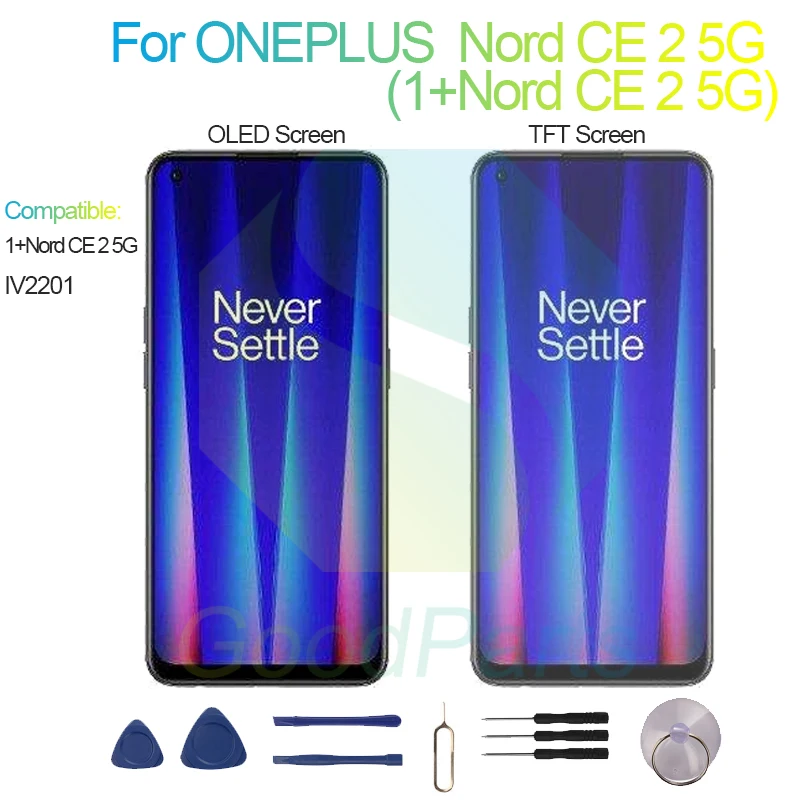 Screen Display Replacement For ONEPLUS Nord CE 2 5G 2400*1080 IV2201 1+Nord CE 2 5G LCD Touch Digitizer lcd display screen