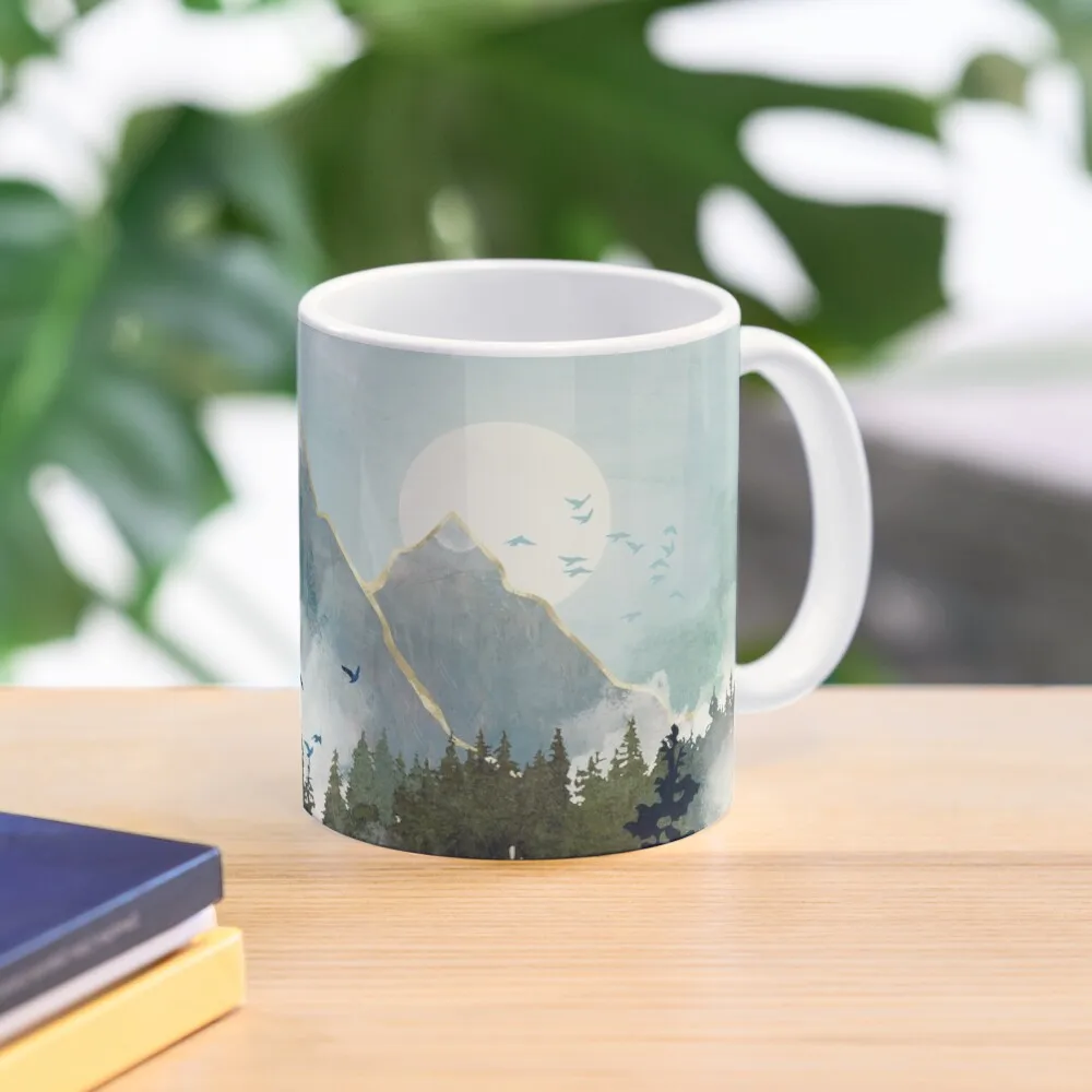 

Misty Pines Coffee Mug Ceramic Cups Creative Travel Mug