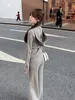 Women Fashion Slim Knitted Tracksuits 2 Piece Set Autumn Winter Casual Hooded Zip-up Short Coat Trousers Outfits Femme Clothing 4