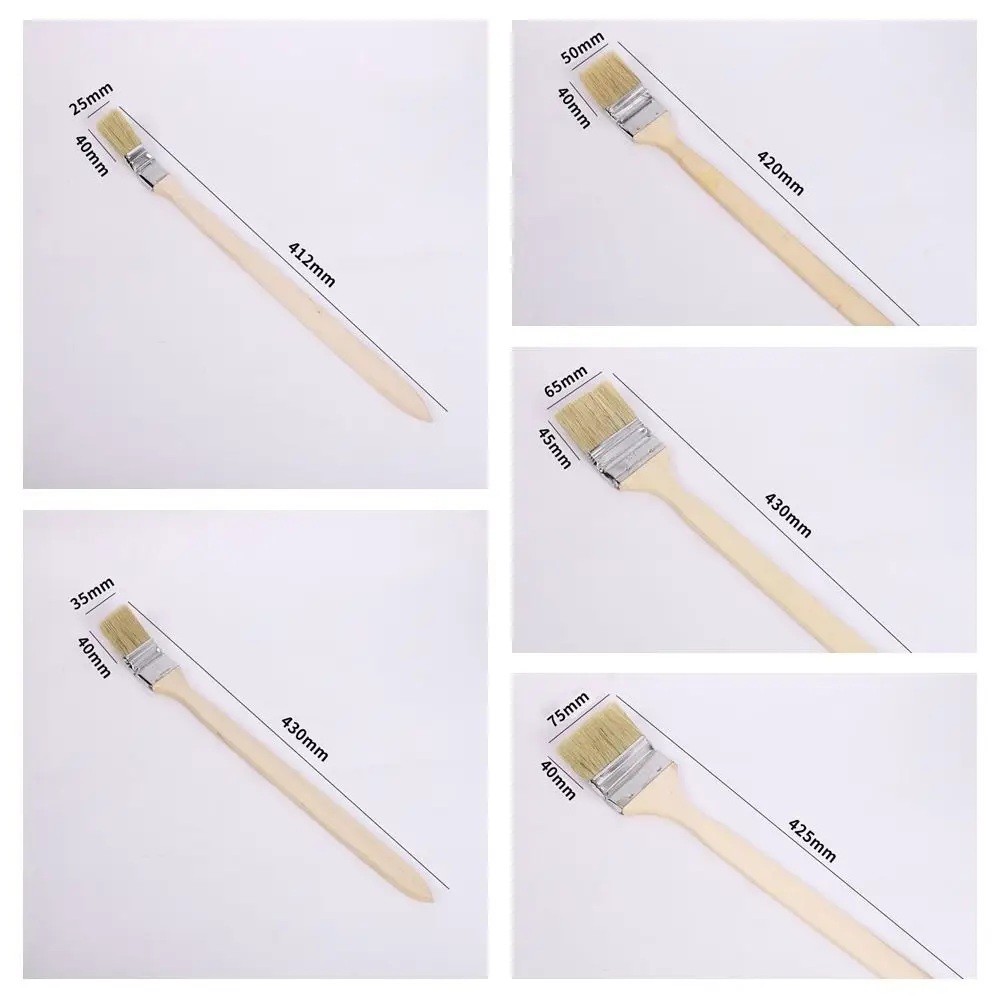 Long Handle Elbow Marine Paint Brush Solid Wood Handle Cleaning Tool Elbow Paint Brush Wall Painting Mixed Pig Mane Hair